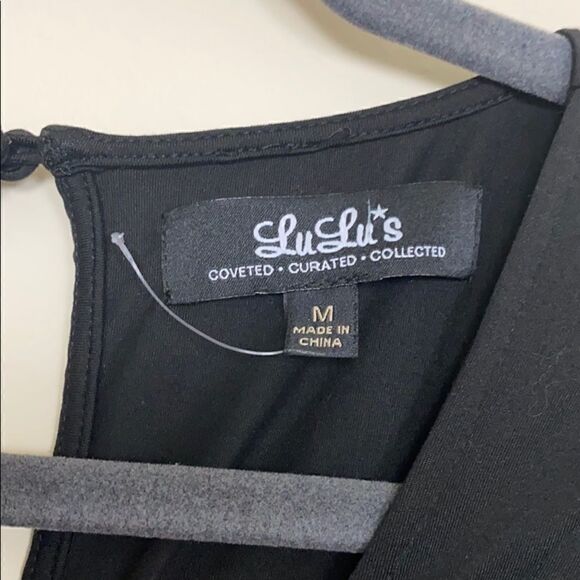 Lulu’s | Black Sleeveless Ruched Side Dress | M - Picture 7 of 8